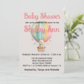 熱気球のベビーシャワーにテディベア シーズンカード (スタンド正面)