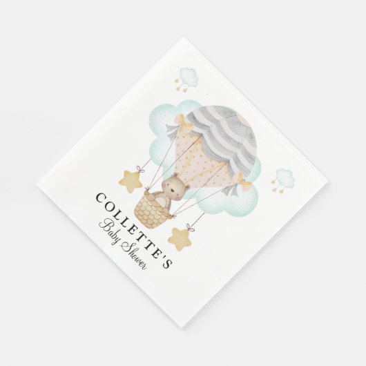 熱気球のベビーシャワーを負担 スタンダードランチョンナプキン (角)