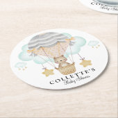 熱気球のベビーシャワーを負担 ラウンドペーパーコースター (アングル)