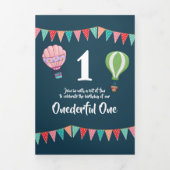 熱気球のベビーバンティング旗中立性 三つ折り招待状 (カバー)