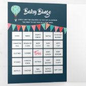 熱気球のベビーバンティング旗中立性 三つ折り招待状 (内部最初)