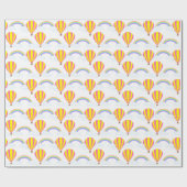 熱気球のラッピング紙 – 白い背景 ラッピングペーパー (フラット)