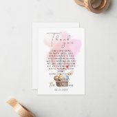 熱気球の中の赤ん坊の動物ありがとう ノートカード (正面/裏面インサイチュ)