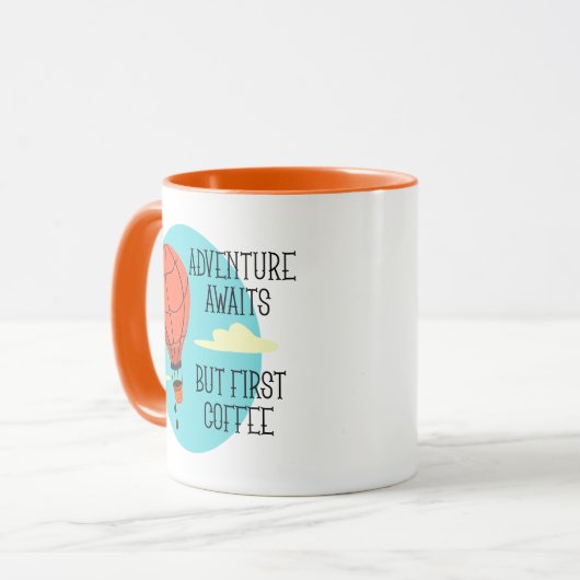 熱気球の冒険が待っているが最初のコーヒー マグカップ (正面左)