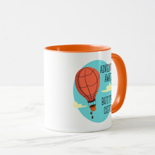 熱気球の冒険が待っているが最初のコーヒー マグカップ (正面右)