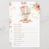 熱気球の動物がベビーを願う (正面/裏面)