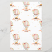 熱気球の動物がベビーメッセージを希望 (裏面)