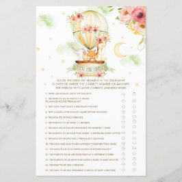 熱気球の動物の上または下ベビーゲーム