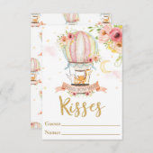 熱気球の動物は数を推測キスカード 招待状 (正面/裏面)