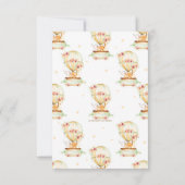 熱気球の動物は数を推測キスカード 招待状 (裏面)