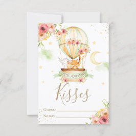 熱気球の動物は数を推測キスカード 招待状