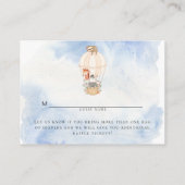 熱気球の動物水色おむつラッフル エンクロージャーカード (裏面)