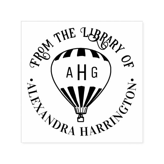 熱気球の名前3イニシャルライブラリ本 セルフインキングスタンプ (デザイン)