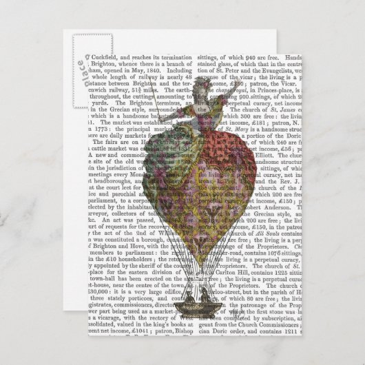 熱気球の女性3 ポストカード (正面/裏面)