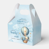 熱気球の好意ボックスで眠っているテディベア フェイバーボックス (正面サイド)