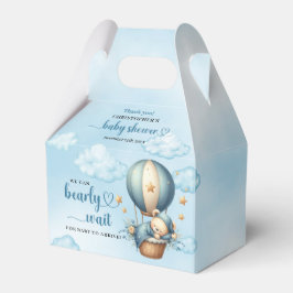 熱気球の好意ボックスで眠っているテディベア フェイバーボックス