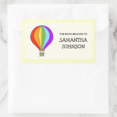 熱気球の学校の本ラベルシール 長方形シール (バッグ)