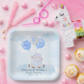 熱気球の小さな青い子羊 ペーパープレート (パーティー)