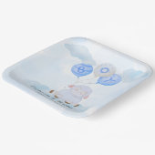 熱気球の小さな青い子羊 ペーパープレート (傾斜あり)