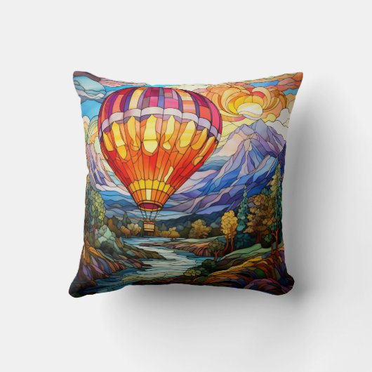 熱気球の山ステンドグラス クッション (裏面)