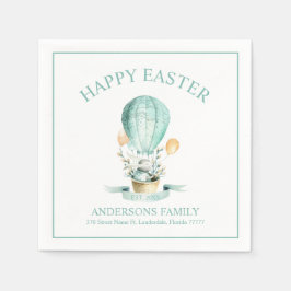 熱気球の復活祭バニーのナプキンス スタンダードカクテルナプキン