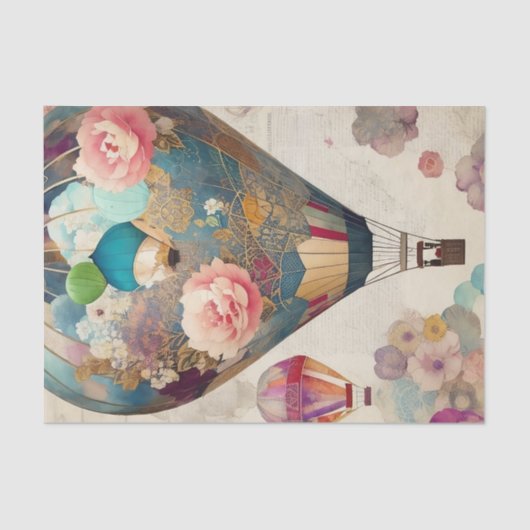 熱気球の抽象芸術コラージデコップページ 薄葉紙 (正面)