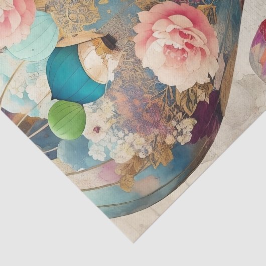 熱気球の抽象芸術コラージデコップページ 薄葉紙 (詳細)