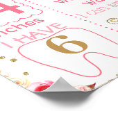 熱気球の最初の誕生日のチョークボードの看板 ポスター (角)