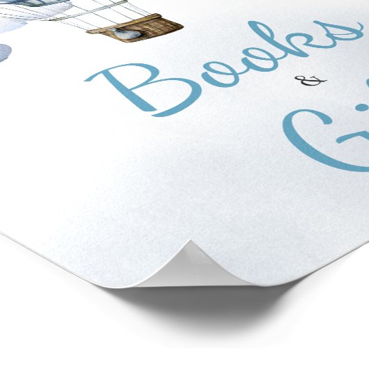 . .熱気球の本や贈り物を冒険へ ポスター (角)