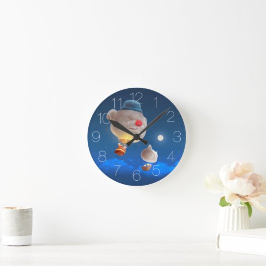 熱気球の正方形の壁時計 ラウンド壁時計 (ホーム)