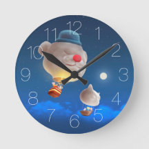 熱気球の正方形の壁時計