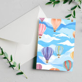 熱気球の水の絵を描色 ポストカード