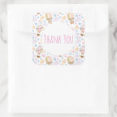 熱気球の水の色のパターンありがとう スクエアシール (バッグ)