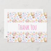 熱気球の水の色のパターンありがとう ポストカード (正面/裏面)