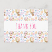 熱気球の水の色のパターンありがとう ポストカード (正面)