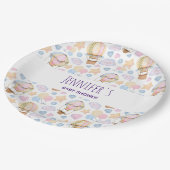 熱気球の水の色のパターン赤ちゃんシャワー ペーパープレート (アングル)