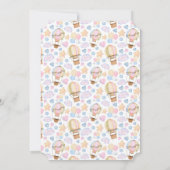 熱気球の水の色のパターン赤ちゃんシャワー 招待状 (裏面)