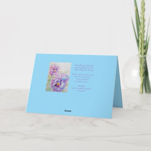 熱気球の水の色の少年のアート誕生日カード カード (裏面)