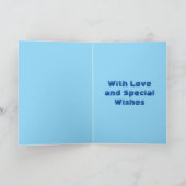 熱気球の水の色の男の子の男性誕生日カード カード (内部)