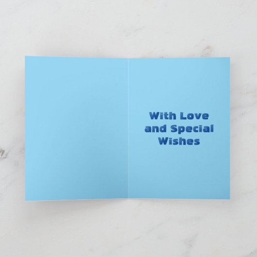 熱気球の水の色の男の子の男性誕生日カード カード (内部)