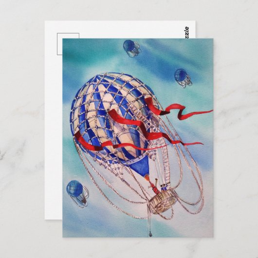 熱気球の水の色の高騰 ポストカード (正面/裏面)
