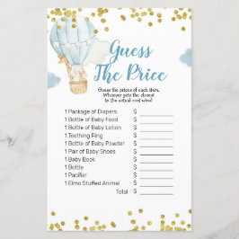 熱気球の水の色は、価格を推測ゲーム