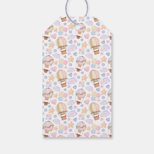 熱気球の水の色パターン誕生日 ギフトタグ (裏面)