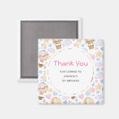 熱気球の水の色パターン誕生日 マグネット (正面/裏面)