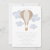熱気球の水の色ベビーシャワー招待状 招待状 (正面)