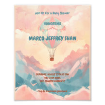 熱気球の水の色ベビーシャワー