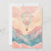 熱気球の水の色ベビーシャワー 招待状 (裏面)