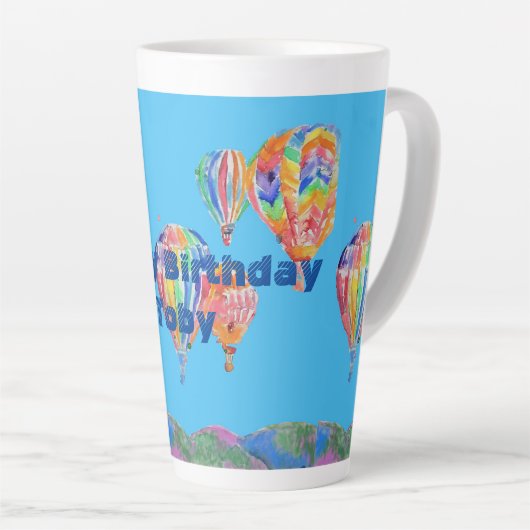 熱気球の水の色ボーイズラテマグ カフェラテマグ (右アングル)