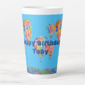 熱気球の水の色ボーイズラテマグ カフェラテマグ (正面)