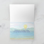 熱気球の水カラーハッピーバースデー カード (内部)